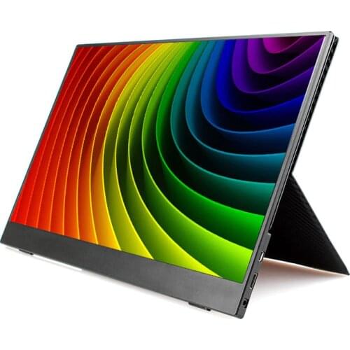 15.6 Inch 4.4mm Thin IPS Portable Monitor For PS4 Xbox HDMI-compatible USB 1920 * 1080p LCD Screen With Leather Stand For PC