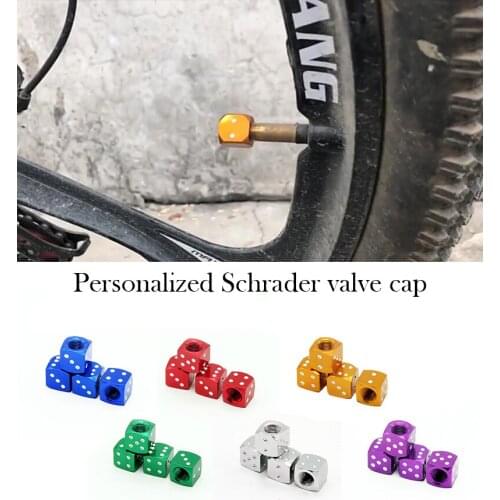 Universal Type Dice Shape American Valve Cap Bicycle Road Bike MTB Multiple Color Options Aluminum Material Bicycle Accessories