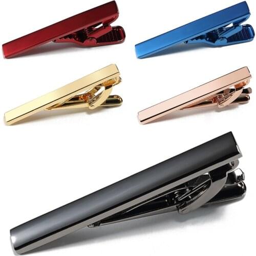 20pcs/lot Bussiness Copper Necktie Tie Clips Top Quality 5 Color Skinny Glossy Clasp Tie Bar Clasp Clip Clamp Pin Mens Gift