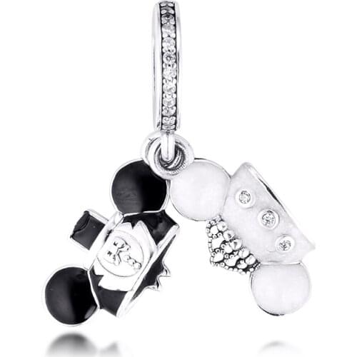 Black & White Mouse Lover Hat acsesoris for women Sterling Silver Jewelry Fits Original Bracelets Silver Bead For Jewelry Making