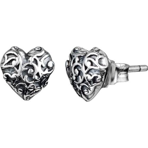 CKK Earrings for women Regal Hearts Stud Earring BrincoS 925 Sterling Silver Jewelry Pendientes Earings Orecchini Oorbellen