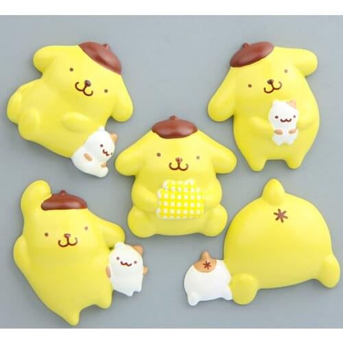 1pcs Zakka Pom Pom Purin Fridge Magnet Figure Toys Kawai Pom Pom Purin Action Figures Models Toys Home Decor