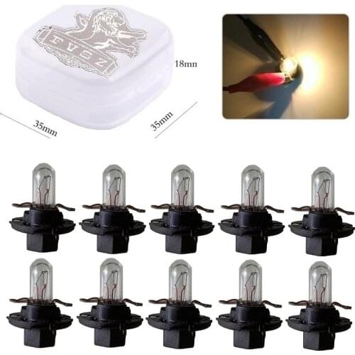 10pcs B8.4D T5 12V Car Instrument Light Clock Bulb The Auto Interior Dashboard Air Conditioning Halogen Switch Button Lamp