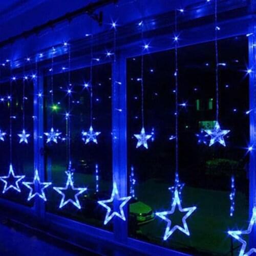 2.5M LED Christmas Light AC220V EU Romantic Fairy LED Curtain Star String Lights For Holiday Wedding Garland Party Decoration