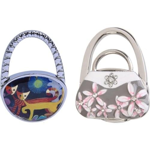 2 Pcs Metal Folding Foldable Handbag Purse Table Hook