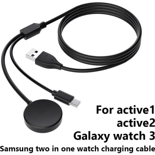 2 in 1 USB Magnetic Wireless Charger Dock for Samsung Galaxy Watch 3/Active/Active 2 Charging Cable Smart Watch Accessories QBMY
