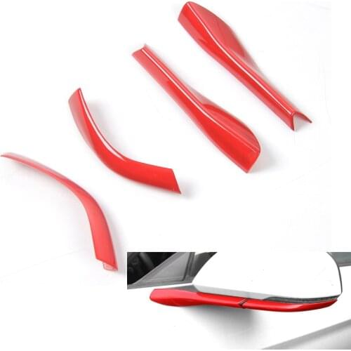 4Pcs/set Car Rearview Mirror Pedestal trim Decoration Strip Sticker Styling For Ford Mustang 2015 2016 ABS 3 Colors