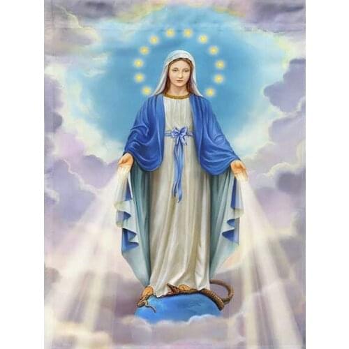 Diamond painting Virgin Mary portrait 5d diy full square / round diamond mosaic 40x50cm religion