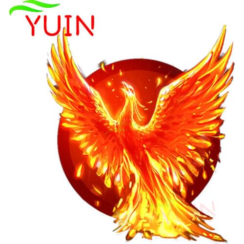 Nique Flame Phoenix Burning Flying Wings Car Sticker Personality Auto Accessories PVC Decoration High Quality Decal 14*12cm
