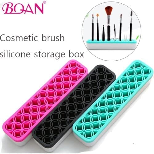 BQAN Silicone Nail Pen Holder Organizer Makeup Brush Display Stand Rack Storage Case Makeup Brush Stand Manicure Storage Tools