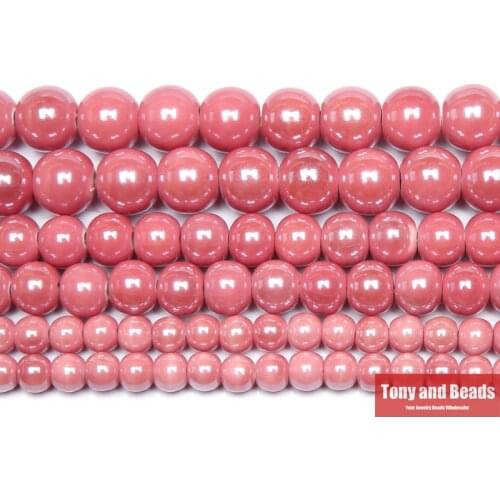 Porcelain Beads Shining Ceramics Round Loose Beads Pick Colour For Jewelry