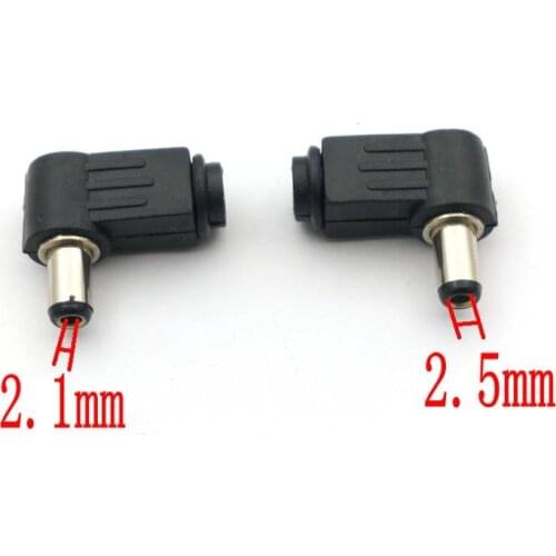 100pcs 5.5mm X 2.1mm/2.5mm x 9mm DC socket jack Right angle Charger Power Plug
