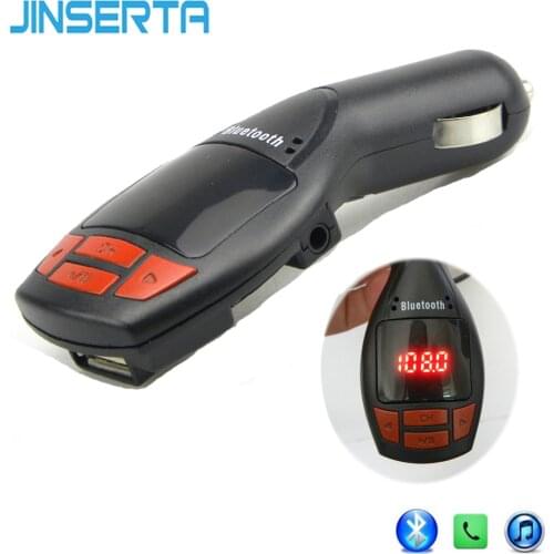 JINSERTA Bluetooth FM Transmitter Modulator USB Car Kit MP3 Player Support USB Flash Drive TF Micro SD 3.5mm AUX
