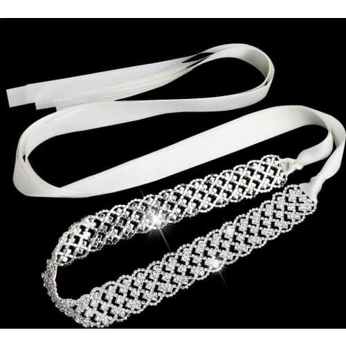 JLZXSY European American Silver Rose gold Rhinestone Wedding Dress Girdle Accessories Alloy Chain Bridal Sash Belt