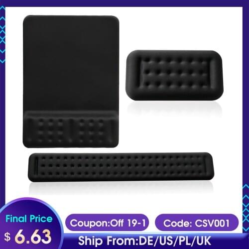 Mouse Pad Memory Cotton Wrist Pad Keyboard Pads Ergonomic Design Non Slip Automatic Molding for Office Home PC Laptop Portable