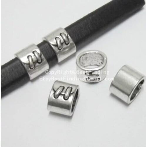 Licorice tie dots sliders 10x6mm Oval hole licorice leather findings -LF06