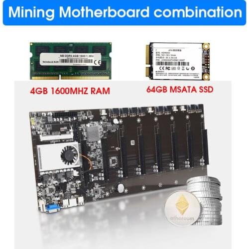 Onboard 1037U CPU HM77 Chipset VGA HDMI 8-GPU Bitcoin motherboards for miner PCI-E 16X Cryptocurrency Mining BTC Motherboard