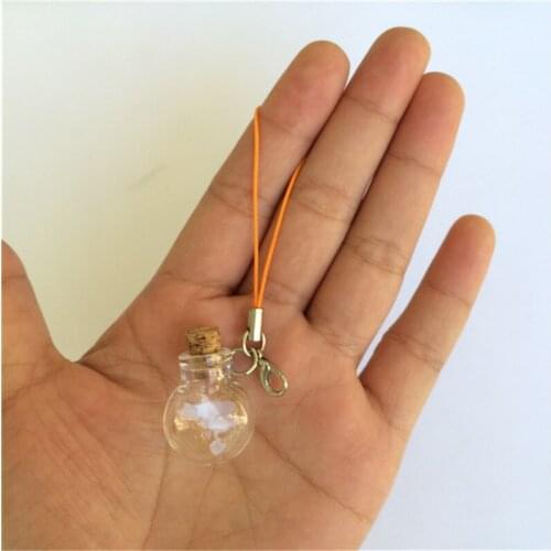 10 pcs 20x24x6 mm Mini Glass Bottles With Corks DIY Cute Key Chains Arts Vials Creative Decorative Little Pendants Bottles