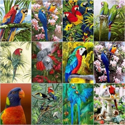 GATYZTORY 40x50cm Frame Diy Painting By Numbers Parrot Kits Paint By Numbers For Adults HandPainted Painting On Canvas Home
