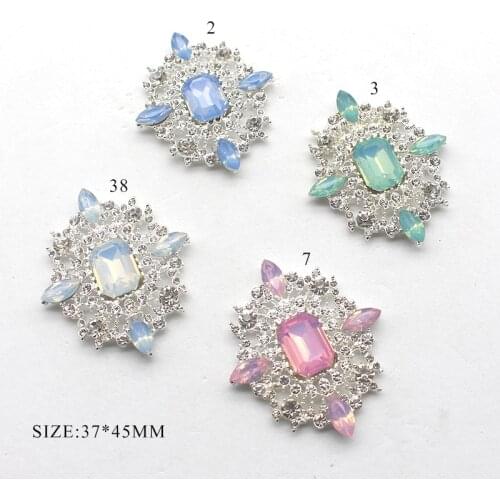 New Fashion And Beautiful Brooch Rhinestone Button Clothing DIY 2Pcs/Lot 37*45mm Sewing Wedding Dress Decoration Accessories