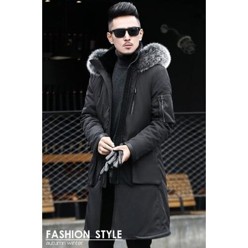 New Free shipping,2020 casual fur jacket.fashion man Fox collar coat.quality Wool liner jacket.winter warm long Windbreaker