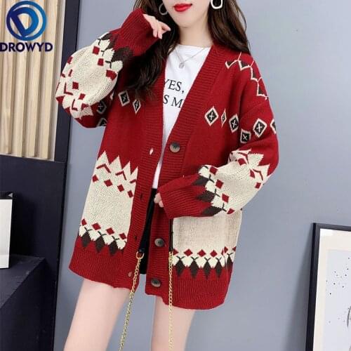 2021 Autumn and Winter New Female Korean Version Loose Small Fragrance Knit Cardigan Single-breasted All-match Sweater Jacket