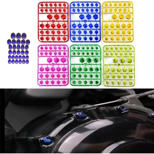 New Design 30pcs/set Blue Chrome Plating Plasti Motorcycle Screw Nut Cover Cap Nut Bolt Decoration For Yamaha For Kawasaki