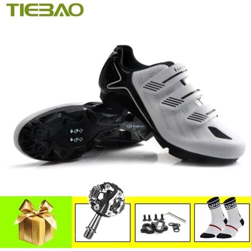 Tiebao Mountain Bike Shoes Cycling Sneakers Sapatilha Ciclismo Mtb SPD Pedals Cleat Bicycle Riding Shoes Self-locking Shoes