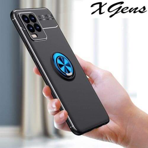 Shockproof Phone Case For Realme 8 8 Pro Silicone Metal Ring Stand Phone back cover for OPPO Reno 5 Pro Lite 5F 5K 5Z 5G