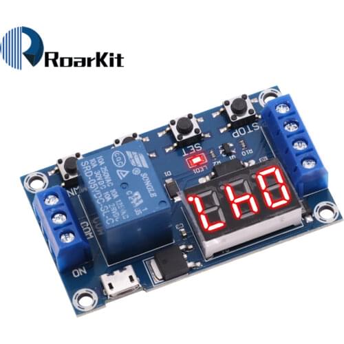 1 Way 6-30V Relay Module Switch Trigger Time Delay Circuit Cycle Adjustable OFF / ON for Arduino