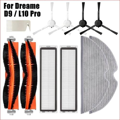 Replacement Hepa Filter For Xiaomi Dreame D9 Robot Vacuum Cleaner Accessories Roller Main Brush Side Brush Mop Rags Spare Parts