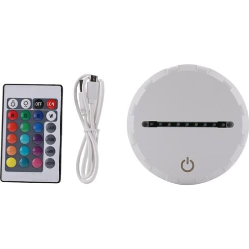 3D Touch LED Light Holder with USB Cable Lamp Base Night Light Replacement 7 Color Colorful Light Base Table Deco Acrylic Holder