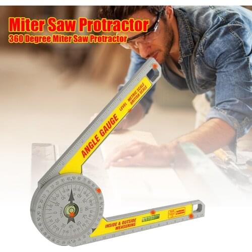 360/180 Degree Rotating Protractor Ruler Level Machine Miter Saw With Level Perfect Forming Angle Gauge For Miter Woodworking