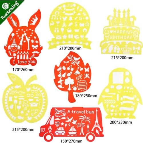 21x25cm Journal Planner Stencils,Mylar Stencils.Plastic stencil,Banner,Graphic,Suitable for children,2017 NEW Arrival