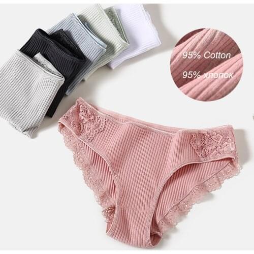 New Lace Cotton Panties Women Sexy Briefs Comfortable Panty Ladies Lingerie Low Rise Soft Underwear M-XXL Girls Underpants