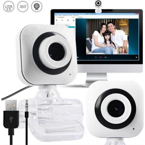 USB 2.0 480P Webcam Computer Camera Microphone Laptop Video Recording Conference 360 Rotatable