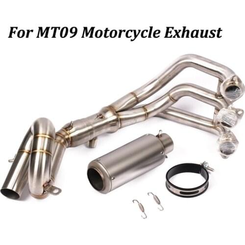 For Yamaha MT09 Motorcycle Exhaust Modified With Front Middle Stainless Steel Link Pipe Moto Escape Tail Pipe Slip on