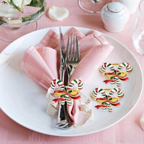 6pcs High-end Christmas Napkin Ring, Bow, Santa Claus, Elk Napkin Ring Set Christmas Napkin Buckle, For Wedding, Christmas Decor