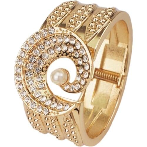 MANILAI Punk Big Alloy Bracelet Bangles For Women Geometric Rhinestones Cuff Bangle Statement Party Jewelry Accessories 2020