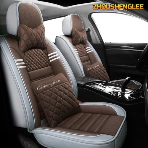ZHOUSHENGLEE FLAX car sear cover For kia soul morning picanto daewoo lanos nexia toyota aqua aygo zotye t600 car seats protector