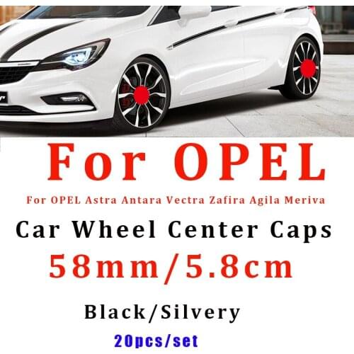 20pcs/set 58mm 5.8cm Auto Car Wheel Center Hub Cap Emblem Badge for Astra Antara Vectra Zafira Agila Meriva Car Logo