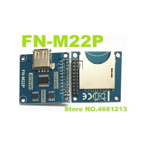1PCS) FN-M22P Serial port MP3 voice module Parallel port MP3 module 2X3W two-channel output
