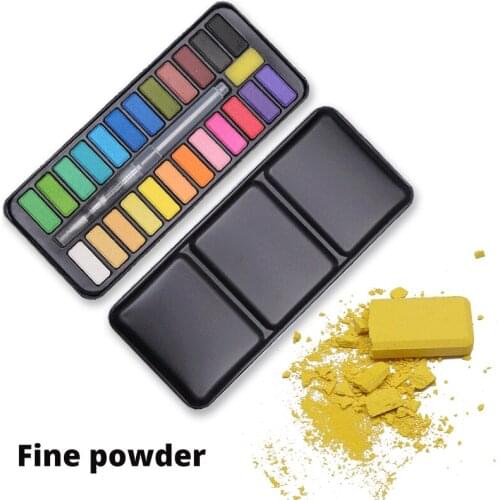 12/18/24/36 Colors Solid Watercolor Paint Set Portable With Water Brush Drawing School Acrylic Professional Art Supplies