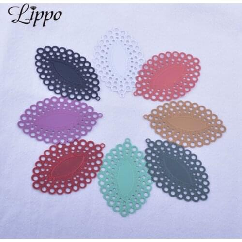 30pcs AB3063 Brass Oval Charms Pendant DIY Jewelry Earring Making Accessories