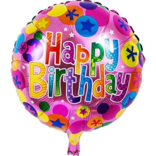 5pcs/lots18 inch round aluminum balloons Happy Birthday balloon decorated childrens toys wholesale party