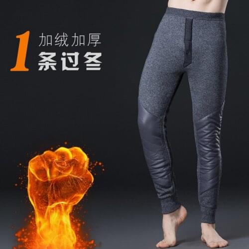 Velvet Thick Winter Men Leggins Tight Mens Long Johns Tights Warm Pants Mens Thermal Underwear Man