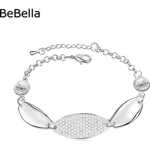 BeBella romantic eye shape crystal bracelet made with genuine Czech crystal for girls Christmas gift