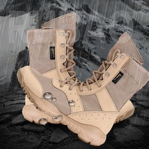 2021 new High-top combat boots breathable desert tactical shock absorption anti-skid hiking outdoor hiking boots men