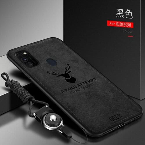 For Samsung Galaxy M30S Case Luxury Soft Silicone+Hard fabric Deer Cat Protective Back phone Cover Case for samsung m30 M31