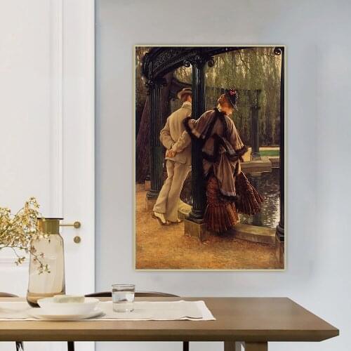 Citon James Tissot《Quarrelling》Canvas Art Oil Painting Artwork Print Poster Picture Wall Decor Home Living Room Decoration